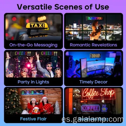 Exhibiciones LED flexibles para festivales, tiendas y fiestas